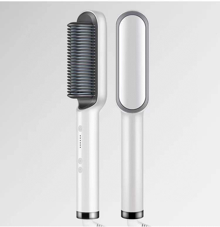 2 in 1 Hair Straightener & Curling Iron | Hot Comb Electric Brush