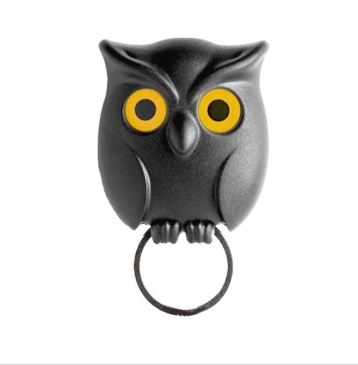 Owl Key Holder Cute Owl Key Holder Automatic Open Close Eyes Magnetic Night Owl Keying Holder Wall Mounted Owl Key Hooks with Wall Self-Adhesive Tape - Magnetic key holder