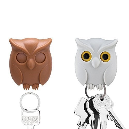 Owl Key Holder Cute Owl Key Holder Automatic Open Close Eyes Magnetic Night Owl Keying Holder Wall Mounted Owl Key Hooks with Wall Self-Adhesive Tape - Magnetic key holder