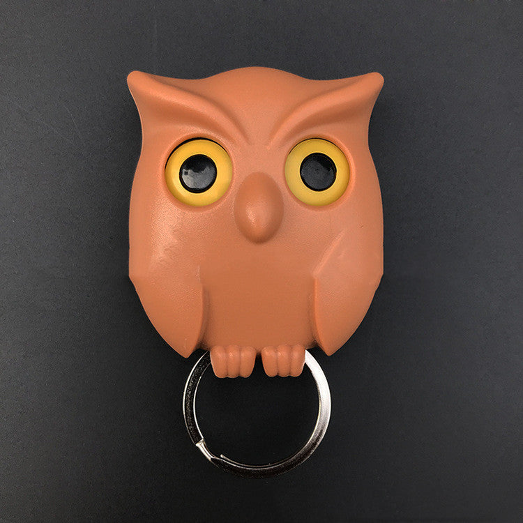 Owl Key Holder Cute Owl Key Holder Automatic Open Close Eyes Magnetic Night Owl Keying Holder Wall Mounted Owl Key Hooks with Wall Self-Adhesive Tape - Magnetic key holder