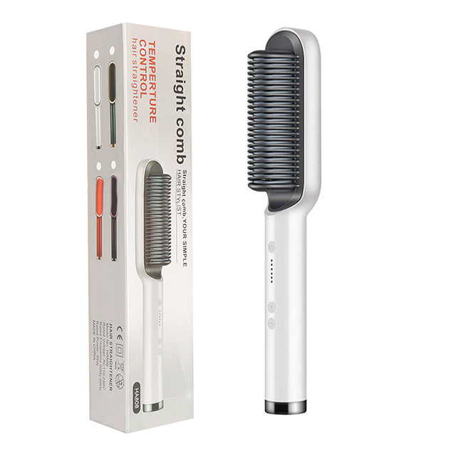 2 in 1 Hair Straightener & Curling Iron | Hot Comb Electric Brush