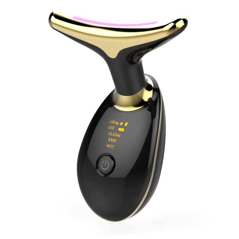 EMS Neck Massager with Heat | Anti-Aging Skin Tightening & Wrinkle Remover | Microcurrent Lifting Device for Face & Neck Care