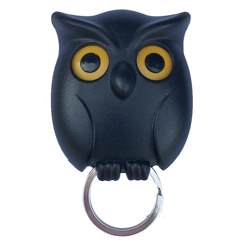 Owl Key Holder Cute Owl Key Holder Automatic Open Close Eyes Magnetic Night Owl Keying Holder Wall Mounted Owl Key Hooks with Wall Self-Adhesive Tape - Magnetic key holder