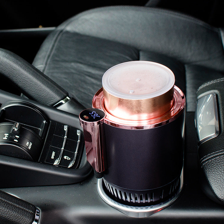 Car Cup Warmer & Cooler 12V | Smart Heating Cooling Mug Holder with Digital Temperature Display for Travel
