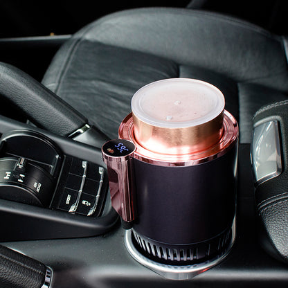 Car Cup Warmer & Cooler 12V | Smart Heating Cooling Mug Holder with Digital Temperature Display for Travel