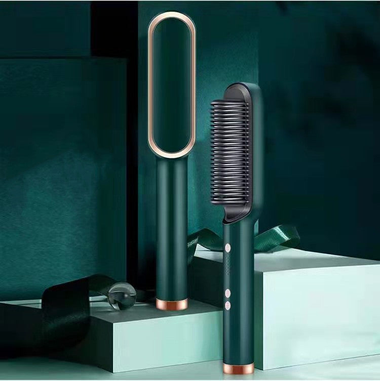 2 in 1 Hair Straightener & Curling Iron | Hot Comb Electric Brush