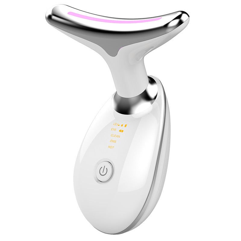 EMS Neck Massager with Heat | Anti-Aging Skin Tightening & Wrinkle Remover | Microcurrent Lifting Device for Face & Neck Care
