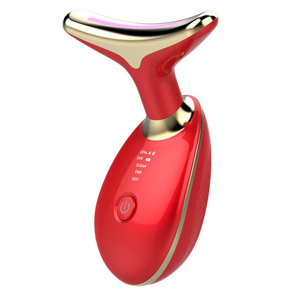 EMS Neck Massager with Heat | Anti-Aging Skin Tightening & Wrinkle Remover | Microcurrent Lifting Device for Face & Neck Care