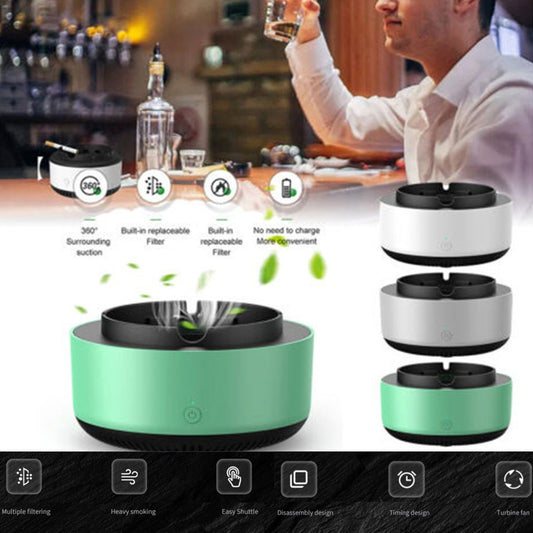 Smoke Removal Air Purifier Ashtray with Anion — Portable Car Ashtray
