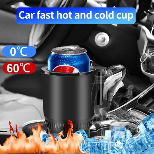 Car Cup Warmer & Cooler 12V | Smart Heating Cooling Mug Holder with Digital Temperature Display for Travel