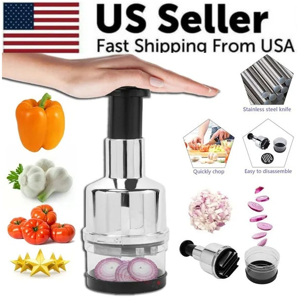 Vegetable Chopper & Spiralizer with Container | 12-in-1 Food Chopper, Veggie Slicer & Mandoline Cutter | Essential Kitchen Gadget