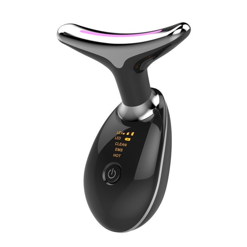 EMS Neck Massager with Heat | Anti-Aging Skin Tightening & Wrinkle Remover | Microcurrent Lifting Device for Face & Neck Care