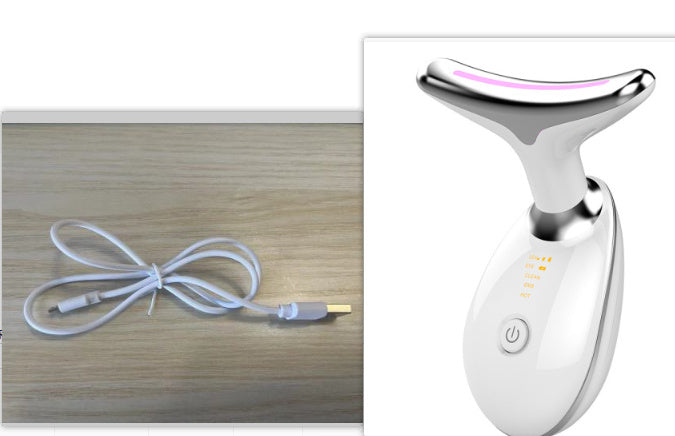 EMS Neck Massager with Heat | Anti-Aging Skin Tightening & Wrinkle Remover | Microcurrent Lifting Device for Face & Neck Care