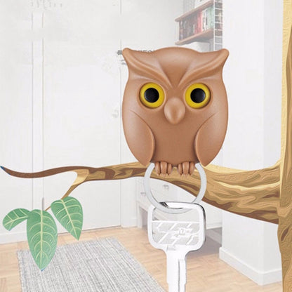 Owl Key Holder Cute Owl Key Holder Automatic Open Close Eyes Magnetic Night Owl Keying Holder Wall Mounted Owl Key Hooks with Wall Self-Adhesive Tape - Magnetic key holder